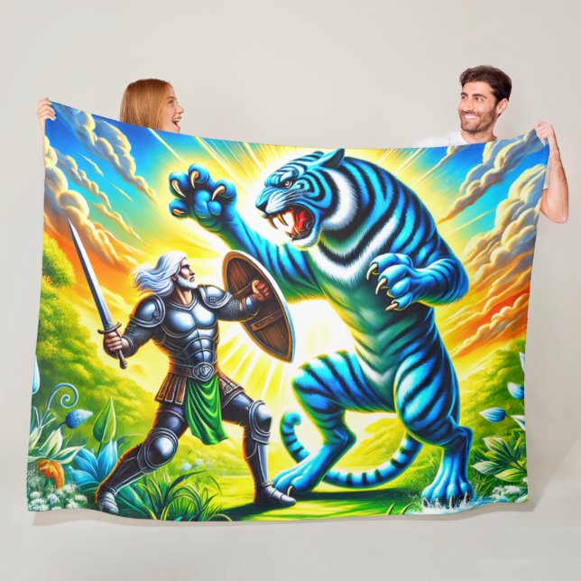 Warrior och Tiger Fleecefilt (På plats)