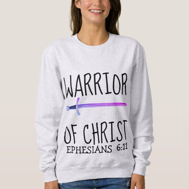 WARRIOR OF CHRIST WOMAN, DAM CHRISTIAN T-Shirts (Framsida)