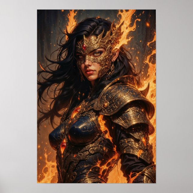 Warrior of Fire Fantasy Poster (Framsidan)
