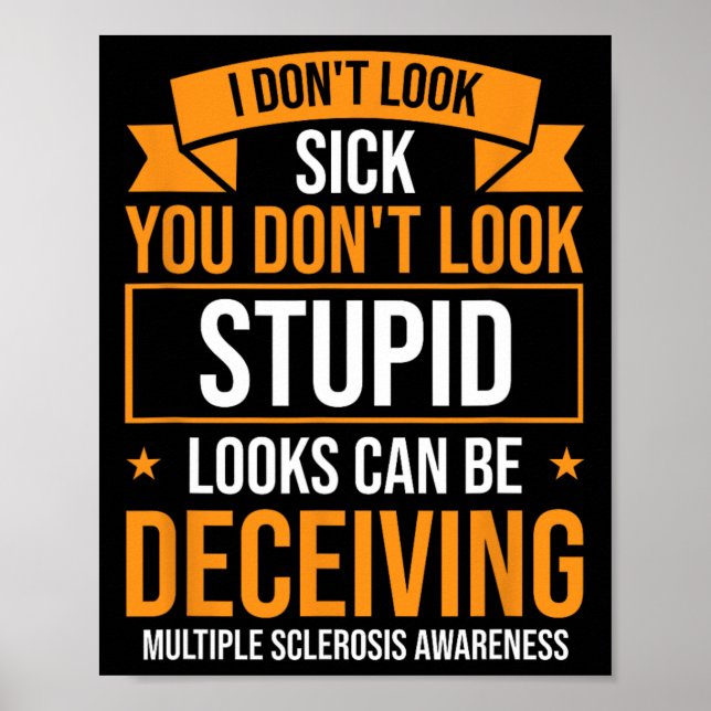 Warrior Orange Ribbon Många Sclerosis Awareness Poster (Framsidan)