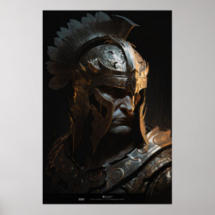 Warrior Porträtt Fantasy Painting Vild Spirit Poster