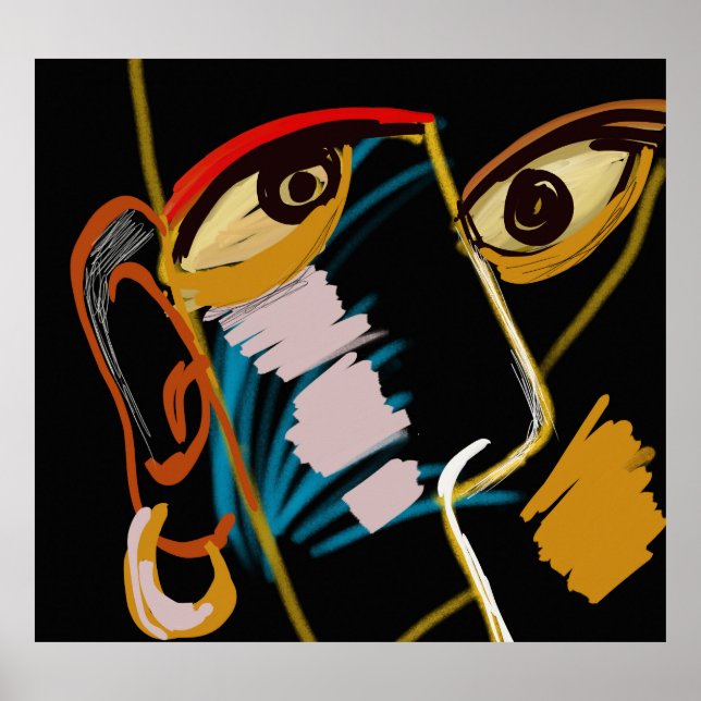 Warrior Porträtt: Primitiv oljeutvinning Poster (Framsidan)