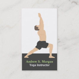 Warrior Pose Male Trainer Yoga Affärskort Visitkort