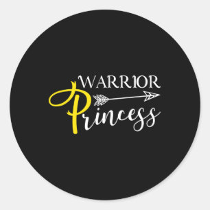 Warrior Princess Childature Cancer Awareness Runt Klistermärke