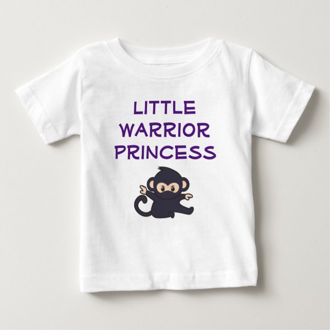 Warrior Princess Funny Cute Tecknad Ninja Monkey T Shirt (Framsida)
