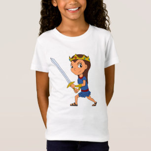 Warrior princess tecknad t shirt