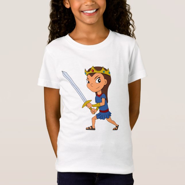 Warrior princess tecknad t shirt (Framsida)