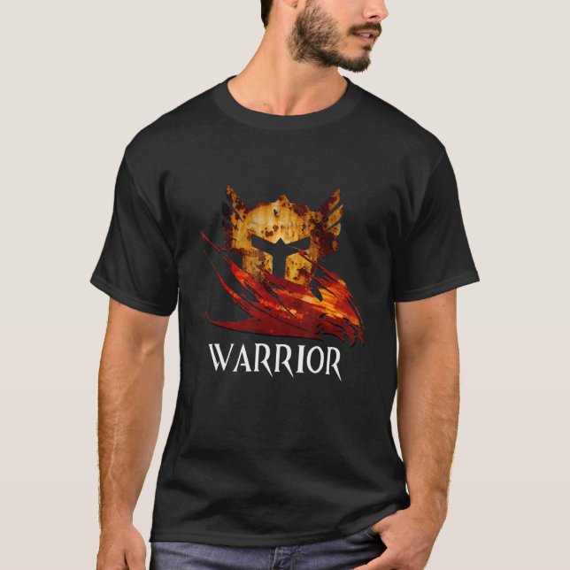 Warrior Profession Fantasy Medieval Mmorpg Gamer T Shirt (Framsida)