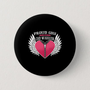Warrior Proud Gigi Zipper Heart med Angel Vingar Knapp