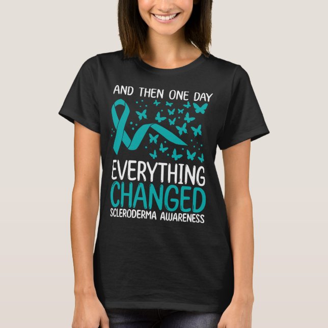 Warrior Ribbon Fighter Scleroderma Awareness T Shirt (Framsida)