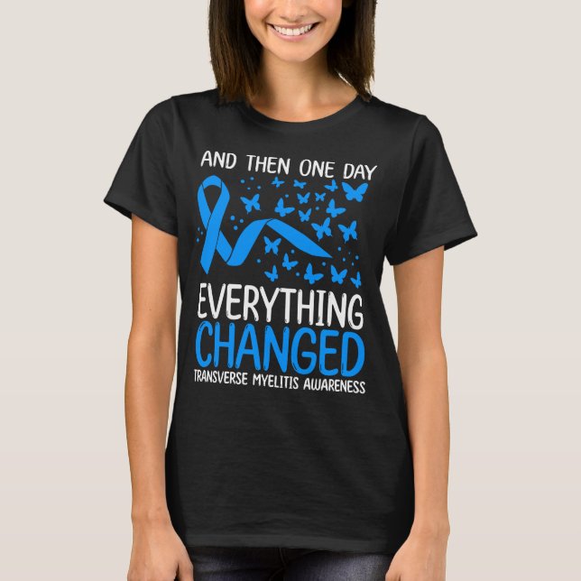 Warrior Ribbon Transverse Myelitis Awareness T Shirt (Framsida)