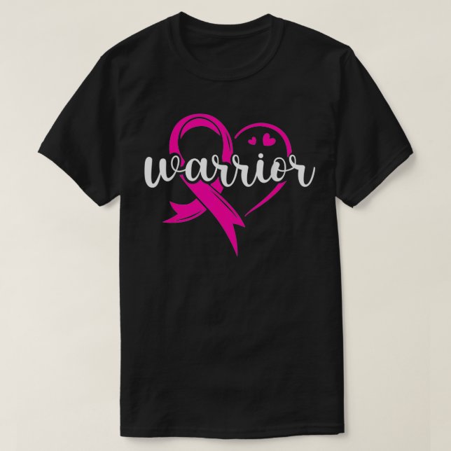 Warrior Rosa Ribbon Breast Cancer Fighter  T Shirt (Design framsida)