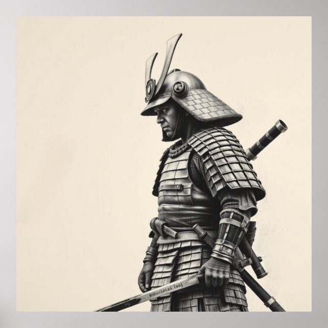 Warrior Spirit: Samurai Charcol Art Poster (Framsidan)
