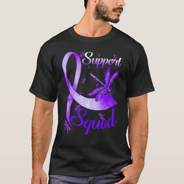 Warrior Support Squad Dragonfly Alzheimers's Aware T Shirt (Framsida)