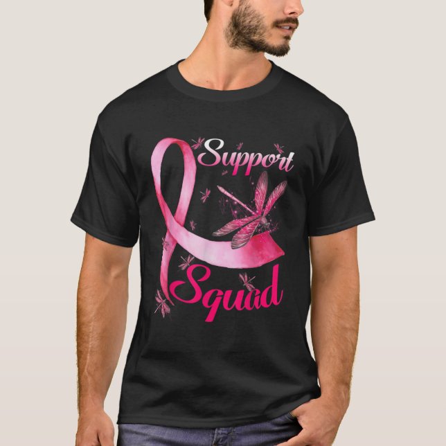Warrior Support Squad Dragonfly Breast Cancer Awar T Shirt (Framsida)