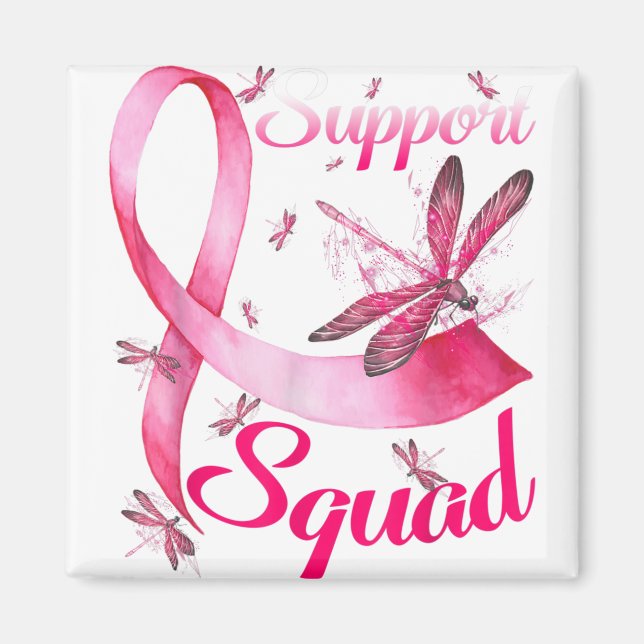 Warrior Support Squad Dragonfly Bröstcancer Medvet Magnet (Framsidan)