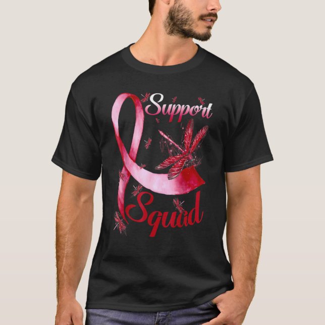 Warrior Support Squad Dragonfly Burgundy Hemochrom T Shirt (Framsida)