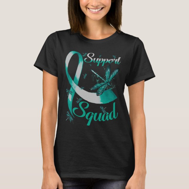 Warrior Support Squad Dragonfly Polycystic Nidney T Shirt (Framsida)