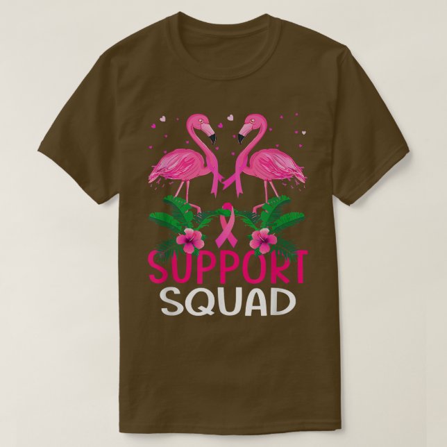 Warrior Support Squad Flamingo Breast Cancer Medve T Shirt (Design framsida)