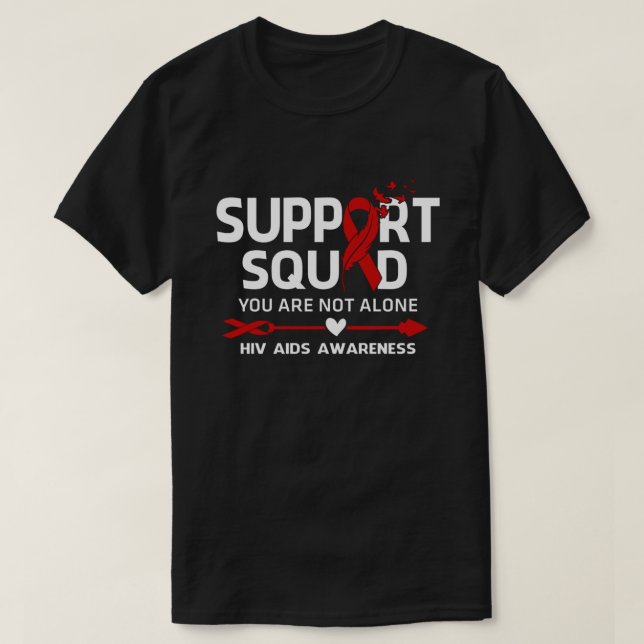 Warrior Support Squad Hiv Aids Awareness Feather T Shirt (Design framsida)
