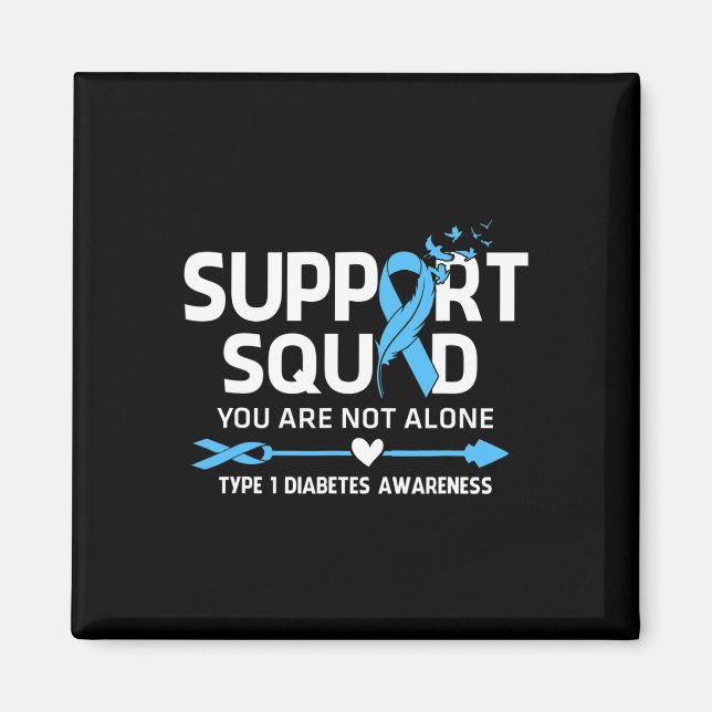 Warrior Support Squad Typ 1 Diabetes Medvetenhet F Magnet (Framsidan)