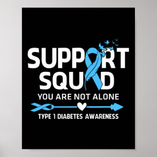 Warrior Support Squad Typ 1 Diabetes Medvetenhet F Poster