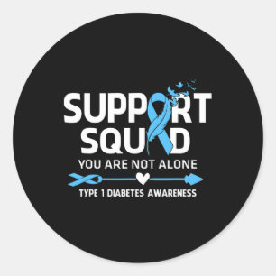 Warrior Support Squad Typ 1 Diabetes Medvetenhet F Runt Klistermärke
