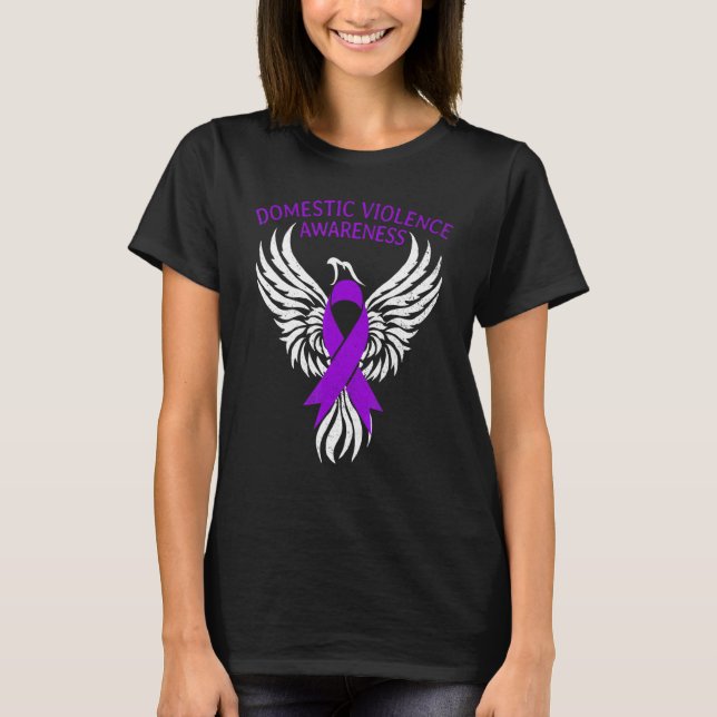 Warrior Survivor Domestic Violence Awareness Purpl T Shirt (Framsida)