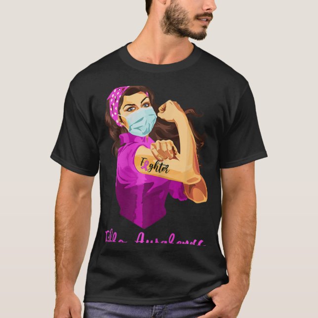 Warrior Unbryable - Fighter Fibromyalgia Awarene T Shirt (Framsida)