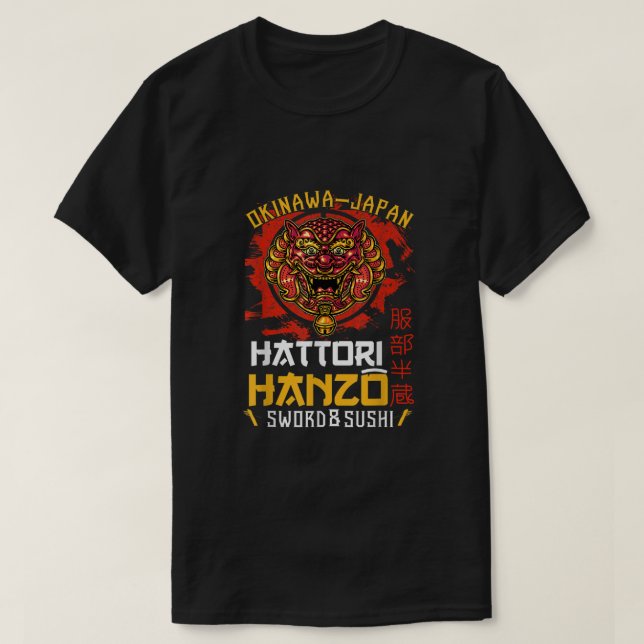 Warrior Warrior Okinawa Japan Hattori Hanzo-svärd T Shirt (Design framsida)