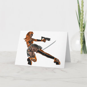 Warrior Woman Greeting Cards Kort