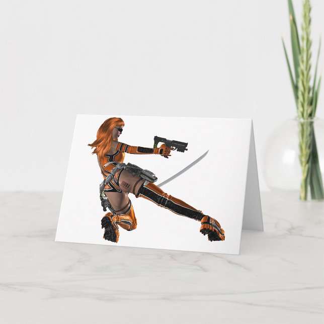 Warrior Woman Greeting Cards Kort (Skapare uppladdad)