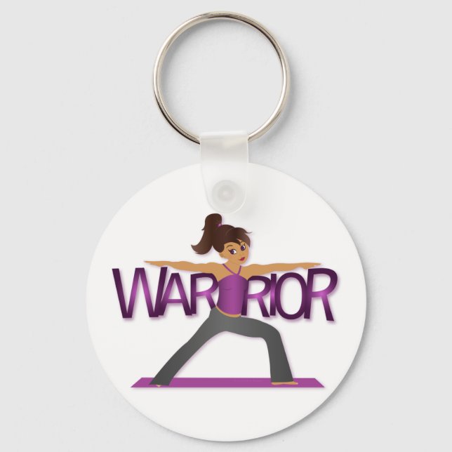 Warrior Yoga Girl Keychain Nyckelring (Framsida)