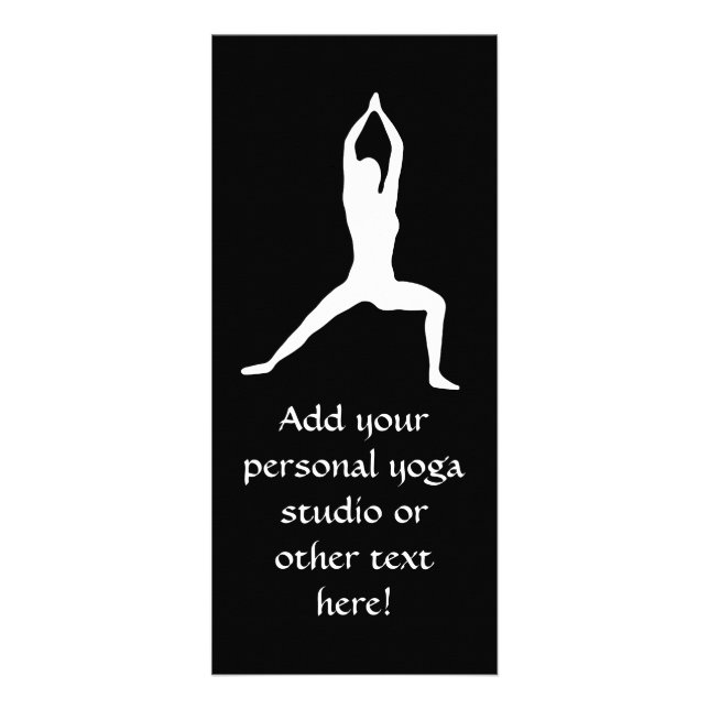 Warrior Yoga Pose Silhouette Black and White Reklamkort (Framsidan)