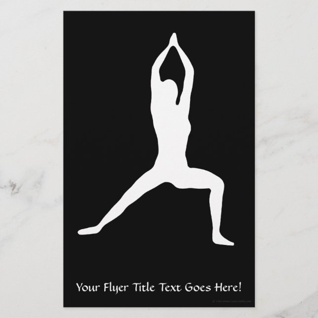 Warrior Yoga Pose Silhouette Flygblad (Framsidan)
