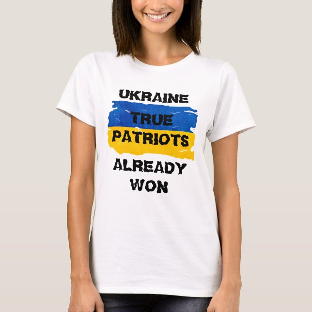 Warriors Blue and Gult Ukraina Flagga T Shirt (Framsida)