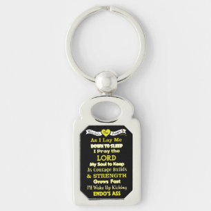 Warriors bön.. Endometriosis Keychain Rektangulärt Silverfärgad Nyckelring
