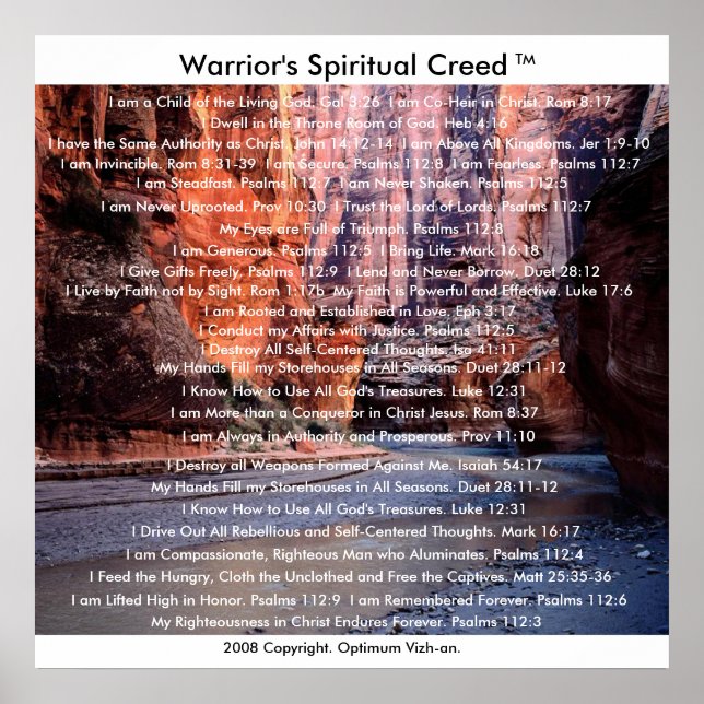 Warriors Creed Creed har skapat krigare Poster (Framsidan)