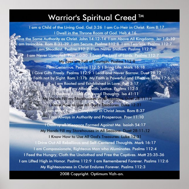 Warriors Creed (krigare) Poster (Framsidan)