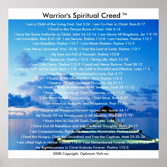 Warriors Creed (krigare) Poster (Framsidan)
