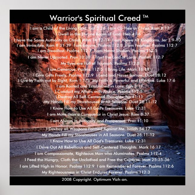 Warriors Creed (krigare) Poster (Framsidan)