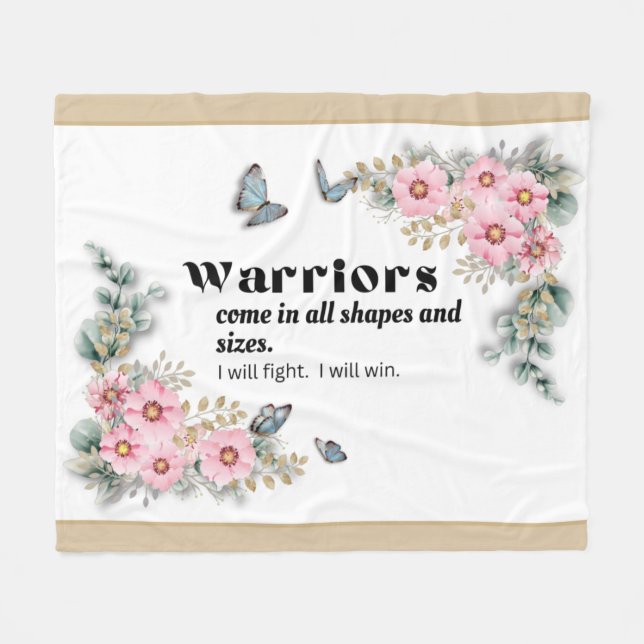 Warriors Fleece Blanket - Cancer Awareness (Framsidan (Horisontell))