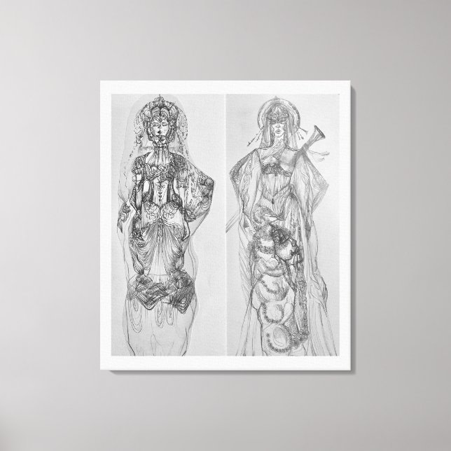 Warriors hand plockade illustrerar väggkonst canvastryck (Framsida)