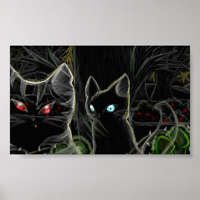 Warriors Hawfrost och Tigerstar- mörken Poster (Framsidan)