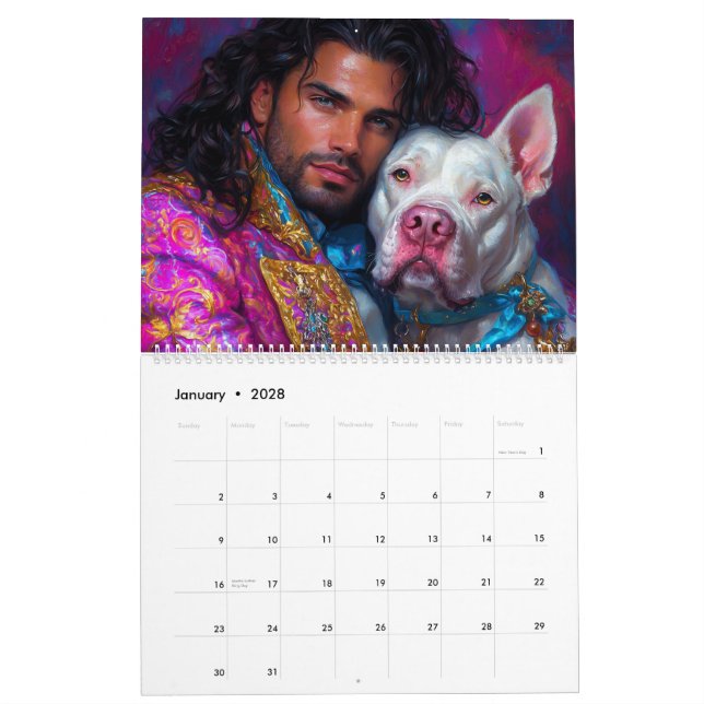Warriors & Pitbull Hund Heroes Kalender (Jan 2028)