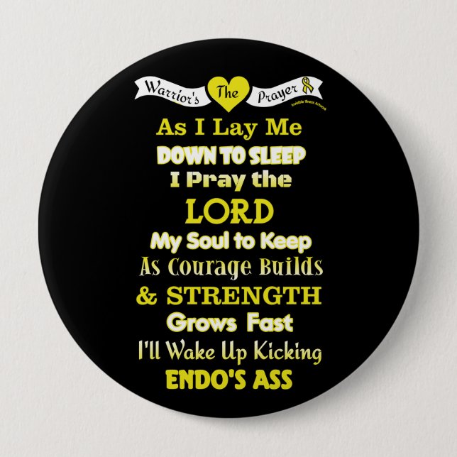 Warrior's Prayer...Endometriosis Button Knapp (Framsida)
