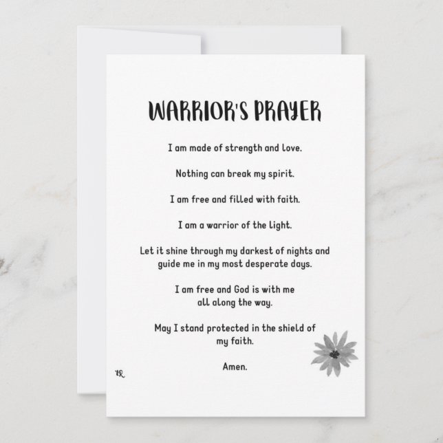 WARRIOR'S PRAYER JULKORT (Framsida)