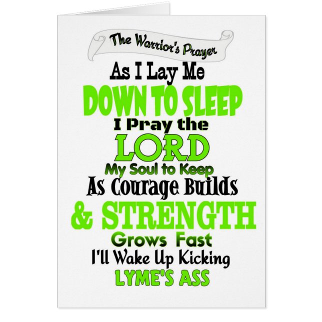 Warrior's Prayer...Lyme Hälsningskort (Framsidan)