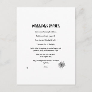 WARRIOR'S PRAYER POSTCARD VYKORT