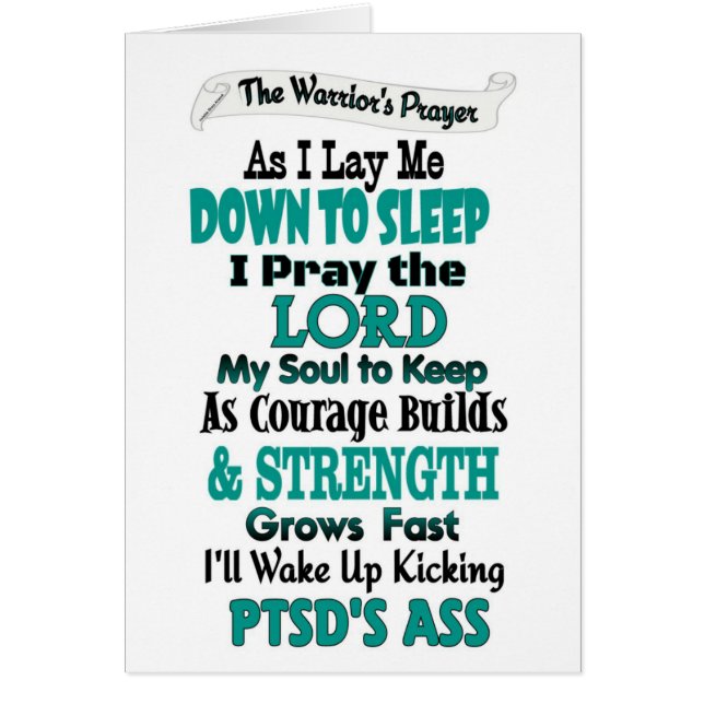 Warrior's Prayer...PTSD Hälsningskort (Framsidan)
